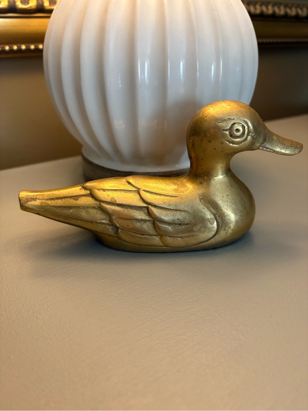 MCM vintage Gold Brass Duck Figurine